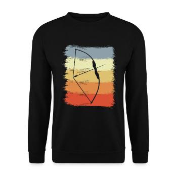 Vintage Bogen und Pfeil - Unisex Pullover - Schwarz - Vorne - Alina (178cm) & Michal (187cm)