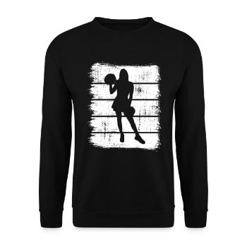 Cheerleader Sketch - Unisex Sweatshirt - black - Front - Alina (178cm) & Michal (187cm)