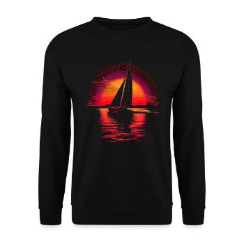 Sailing Retrowave - Unisex Sweatshirt - black - Front - Alina (178cm) & Michal (187cm)