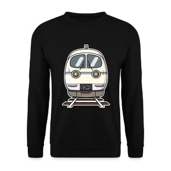 Zug Cartoon Stil - Unisex Pullover - Schwarz - Vorne - Alina (178cm) & Michal (187cm)
