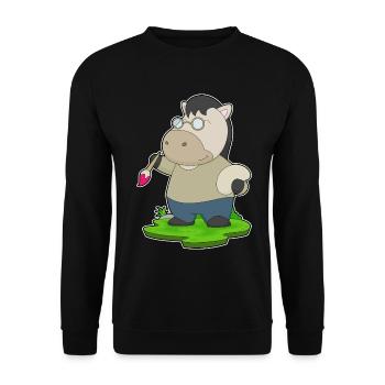 Pferd Maler Pinsel Malen - Unisex Pullover - Schwarz - Vorne - Alina (178cm) & Michal (187cm)