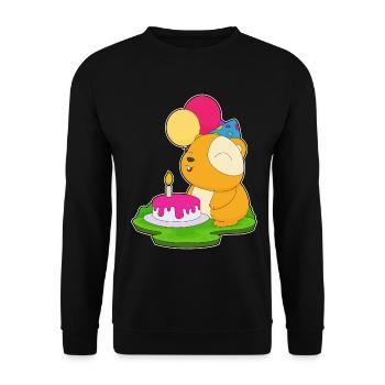 Gâteau d’anniversaire hamster - Sweat-shirt Unisexe - noir - Devant - Alina (178cm) & Michal (187cm)