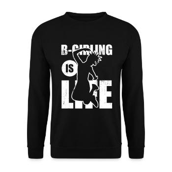 B Girling - Unisex Pullover - Schwarz - Vorne - Alina (178cm) & Michal (187cm)
