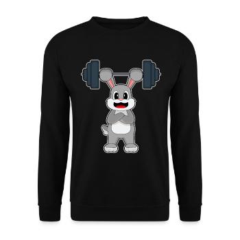Bunny Bodybuilder Barbell Bodybuilding - Unisex Sweatshirt - black - Front - Alina (178cm) & Michal (187cm)