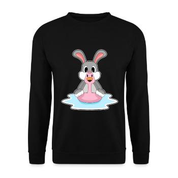 Rabbit Flamingo - Unisex Sweatshirt - black - Front - Alina (178cm) & Michal (187cm)