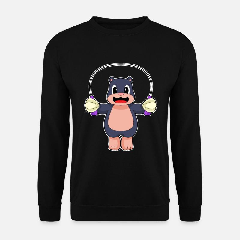 Maulwurf Seilspringen Springseil Fitness - Unisex Pullover - Schwarz