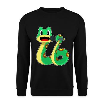 Snake Singer Microphone Singing - Unisex Sweatshirt - black - Front - Alina (178cm) & Michal (187cm)