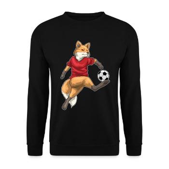 Fuchs Fußballspieler Fußball Sport - Unisex Pullover - Schwarz - Vorne - Alina (178cm) & Michal (187cm)