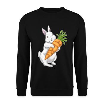 Rabbit Carrot - Unisex Sweatshirt - black - Front - Alina (178cm) & Michal (187cm)