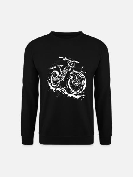 Mountain Biker Drawing - Unisex Sweatshirt - black