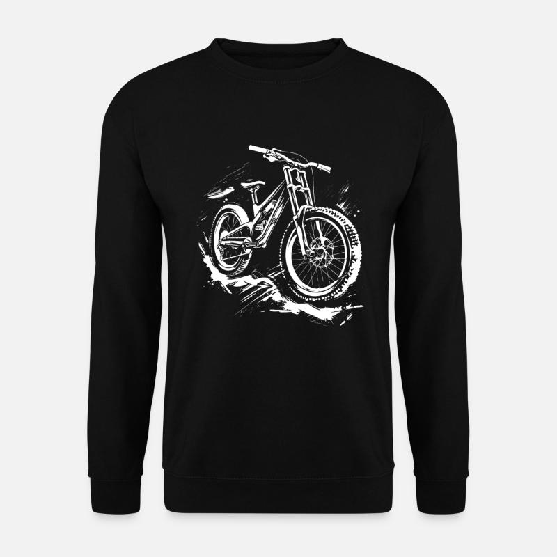 Mountainbiker Zeichnung - Unisex Pullover - Schwarz