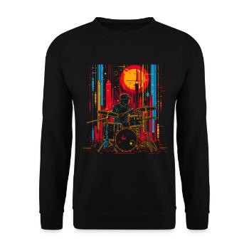 Drummer Portrait - Unisex Sweatshirt - black - Front - Alina (178cm) & Michal (187cm)