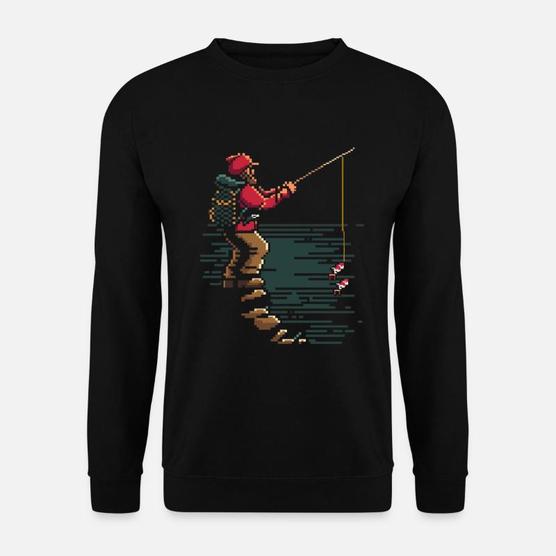 Fishing Pixel Graphic - Unisex Sweatshirt - black