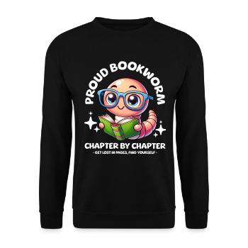 Fier, mignon rat de bibliothèque avec des lunettes livre de lecture - Sweat-shirt Unisexe - noir - Devant - Alina (178cm) & Michal (187cm)