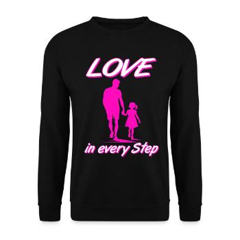 Love in Every Step Father Daughter Pink Silhouette - Unisex Sweatshirt - black - Front - Alina (178cm) & Michal (187cm)