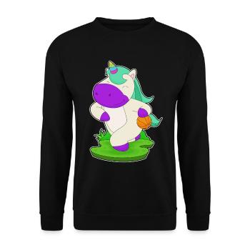 Unicorn Basketball Player Basketball - Unisex Sweatshirt - black - Front - Alina (178cm) & Michal (187cm)