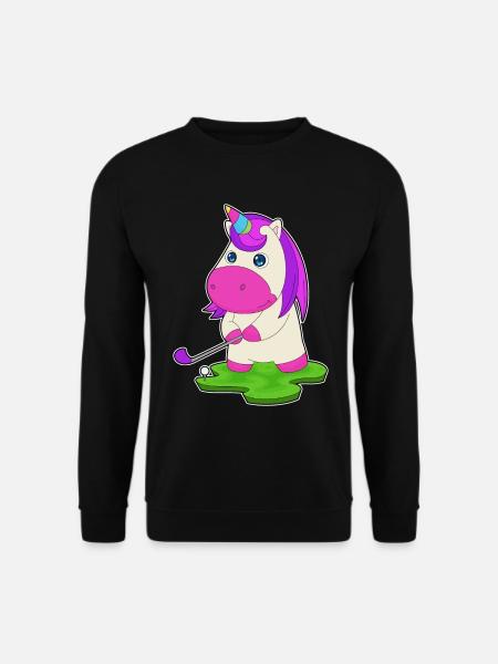 Einhorn Golf Golfschläger - Unisex Pullover - Schwarz