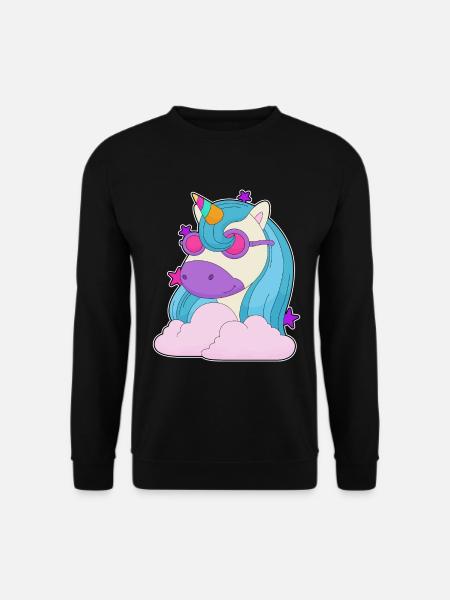 Einhorn Wolken - Unisex Pullover - Schwarz