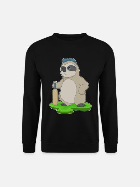 Sloth Cricket Cricket Bat - Unisex Sweatshirt - black
