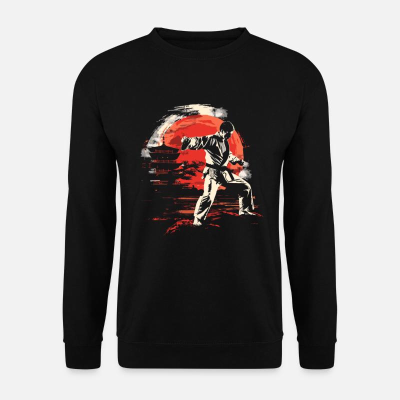 Karateka Grafik - Unisex Pullover - Schwarz