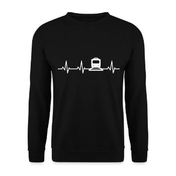 Railway Enthusiast Heartbeat - Unisex Sweatshirt - black - Front - Alina (178cm) & Michal (187cm)