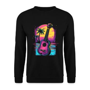 Ukulele 80s Look - Unisex Sweatshirt - black - Front - Alina (178cm) & Michal (187cm)