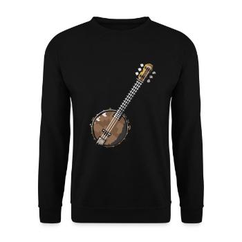 Banjo Pixel Art - Unisex Sweatshirt - black - Front - Alina (178cm) & Michal (187cm)