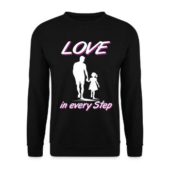 Love in every Step Father Daughter Family - Unisex Sweatshirt - black - Front - Alina (178cm) & Michal (187cm)