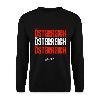 Flag of Austria, Austrian pride - Unisex Sweatshirt - black - Front - Alina (178cm) & Michal (187cm)
