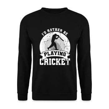 I'd rather play cricket - Unisex Sweatshirt - black - Front - Alina (178cm) & Michal (187cm)