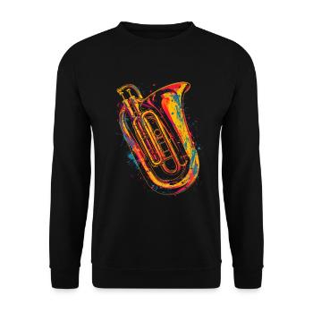 Tuba Grafik - Unisex Pullover - Schwarz - Vorne - Alina (178cm) & Michal (187cm)