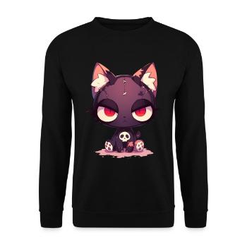 Poupée Chat Goth E-Girl Chat Grunge Cadeau - Sweat-shirt Unisexe - noir - Devant - Alina (178cm) & Michal (187cm)
