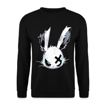 Goth Hasenkopf Hase Gothic Puppe Grunge Geschenk - Unisex Pullover - Schwarz - Vorne - Alina (178cm) & Michal (187cm)