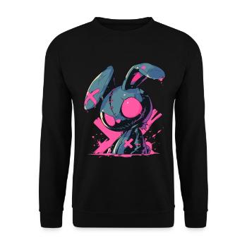 Goth Bunny Doll Hase Grunge Gothic Geschenk - Unisex Pullover - Schwarz - Vorne - Alina (178cm) & Michal (187cm)