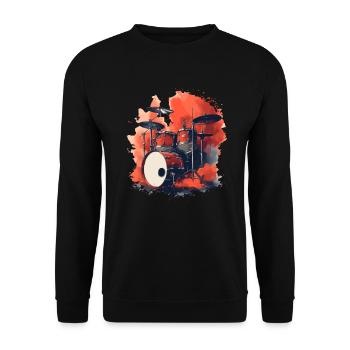 Schlagzeug Retro Style - Unisex Pullover - Schwarz - Vorne - Alina (178cm) & Michal (187cm)