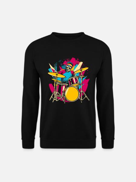 Drummer Synthwave - Unisex Sweatshirt - black