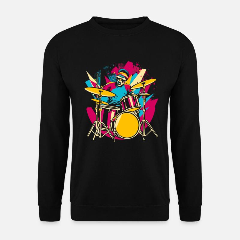Drummer Synthwave - Unisex Sweatshirt - black