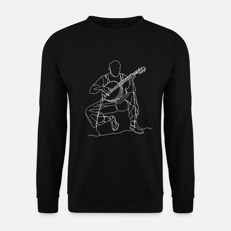 Banjo Player Drawing - Unisex Sweatshirt - black