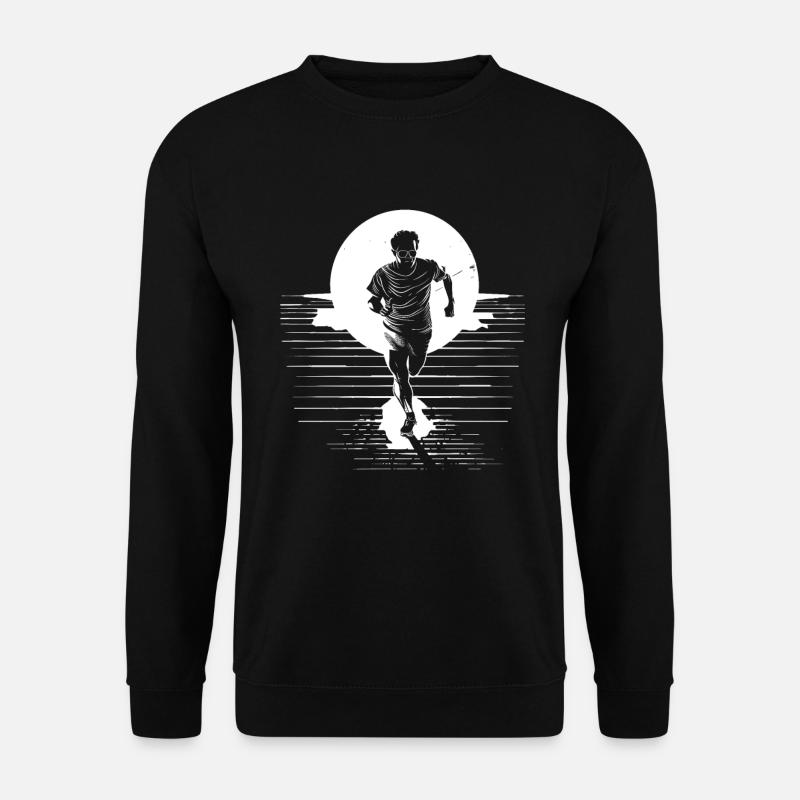 Marathon Junge Zeichnung - Unisex Pullover - Schwarz