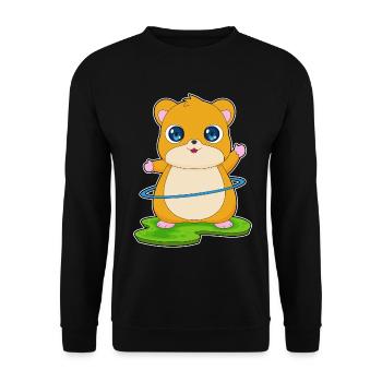 Gymnastique d’entraînement avec cerceau de fitness pour hamsters - Sweat-shirt Unisexe - noir - Devant - Alina (178cm) & Michal (187cm)
