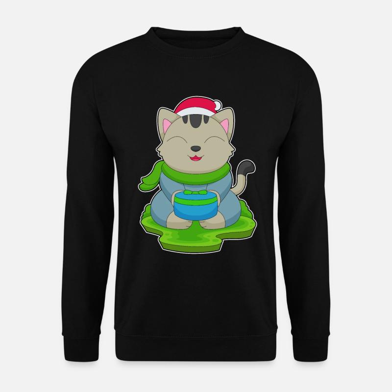 Cat Christmas Package - Unisex Sweatshirt - black