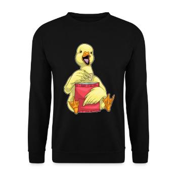 Chips de canard - Sweat-shirt Unisexe - noir - Devant - Alina (178cm) & Michal (187cm)