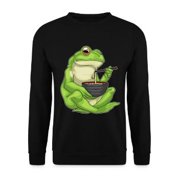 Frog Cook Ramen Cooking - Unisex Sweatshirt - black - Front - Alina (178cm) & Michal (187cm)
