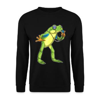 Frog Referee Whistle - Unisex Sweatshirt - black - Front - Alina (178cm) & Michal (187cm)