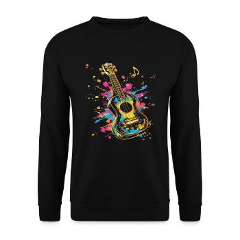 Ukulele Streetart - Unisex Pullover - Schwarz - Vorne - Alina (178cm) & Michal (187cm)