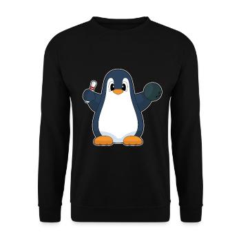 Pinguin Bowling Bowlingkugel Pin - Unisex Pullover - Schwarz - Vorne - Alina (178cm) & Michal (187cm)
