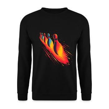 Bowling alley Steamwave - Unisex Sweatshirt - black - Front - Alina (178cm) & Michal (187cm)