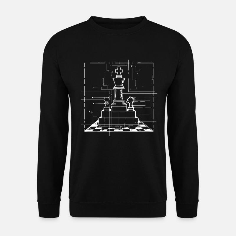 Chess Pieces Drawing - Unisex Sweatshirt - black