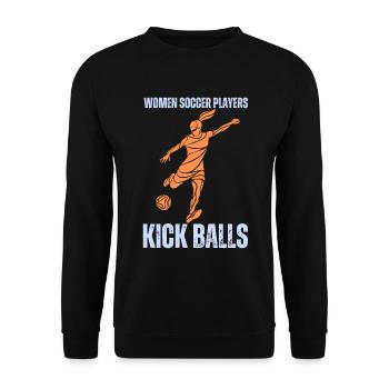 Joueuses de football Kick Balls - Sweat-shirt Unisexe - noir - Devant - Alina (178cm) & Michal (187cm)