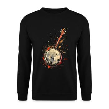 Banjo Éclaboussures de Couleur - Sweat-shirt Unisexe - noir - Devant - Alina (178cm) & Michal (187cm)